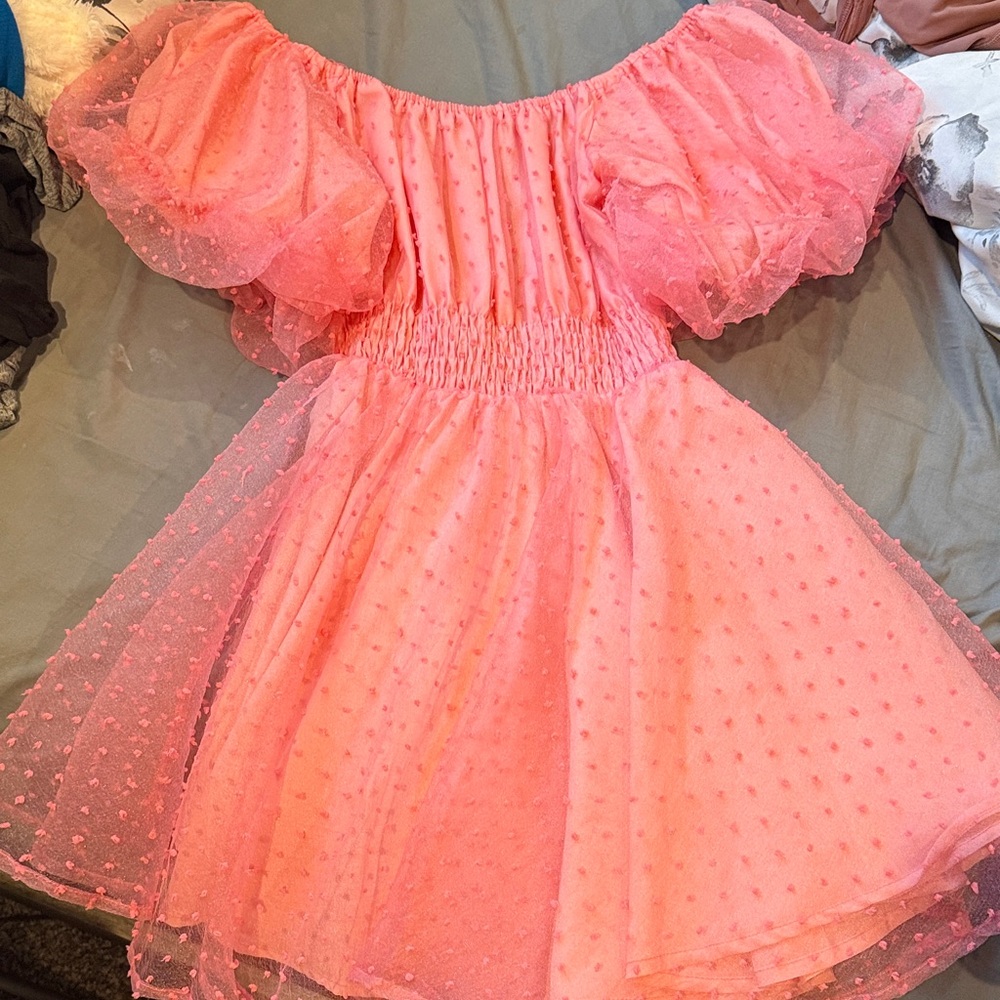Elegant Pink Off-Shoulder Dress